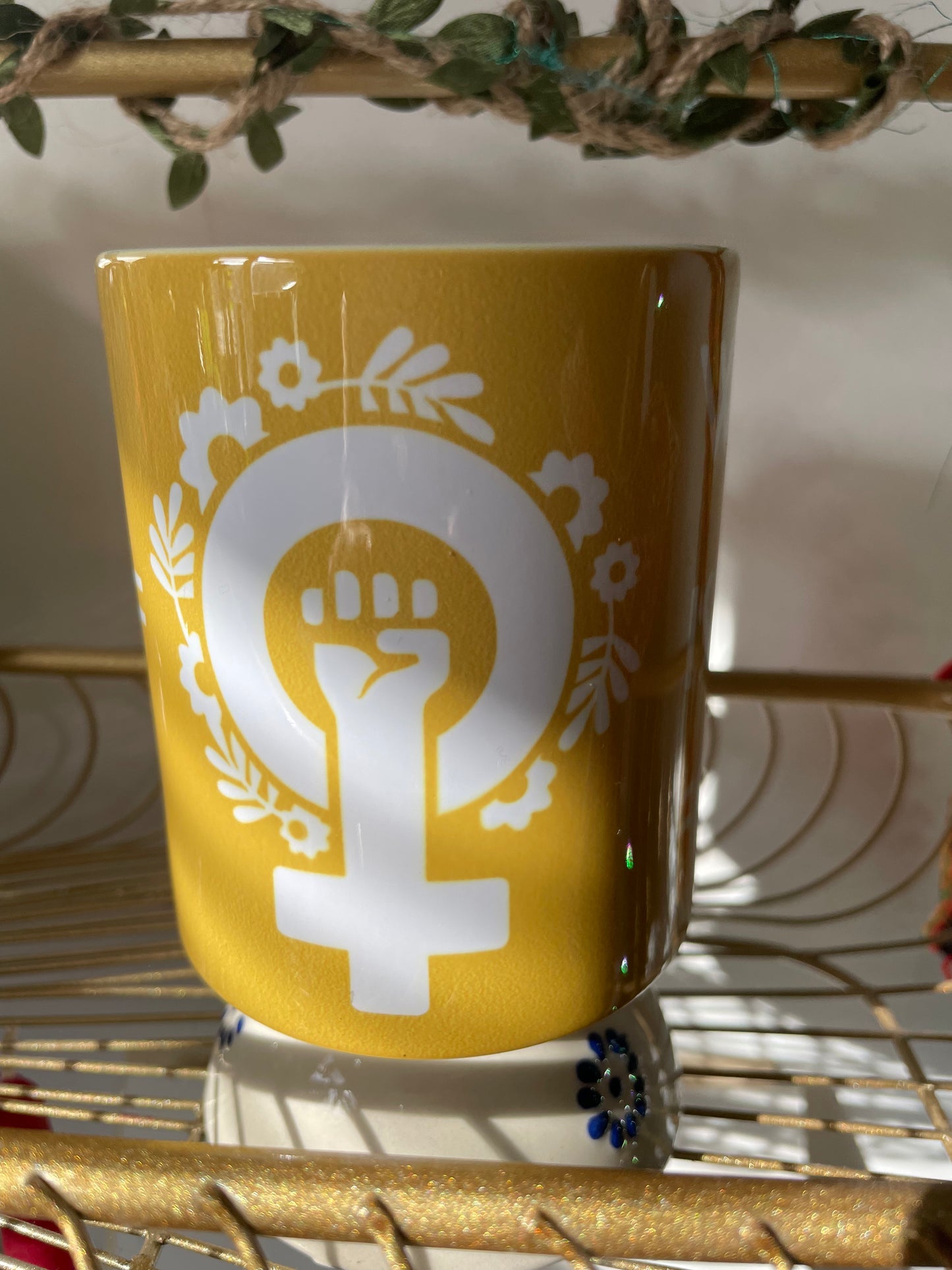 Glossy Mustard Yellow Women's Rights Mug