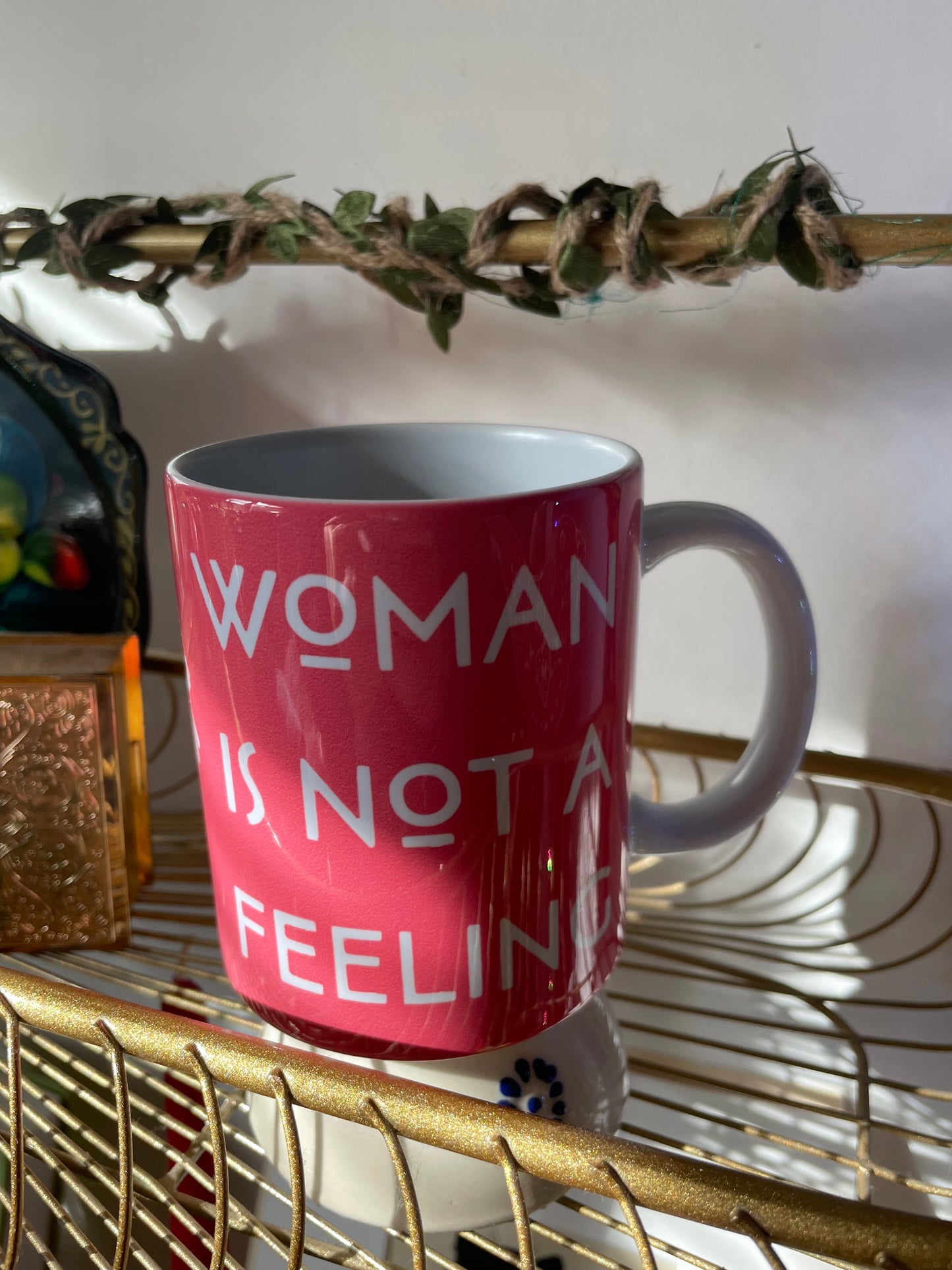 Glossy pink women's rights, feminist mug