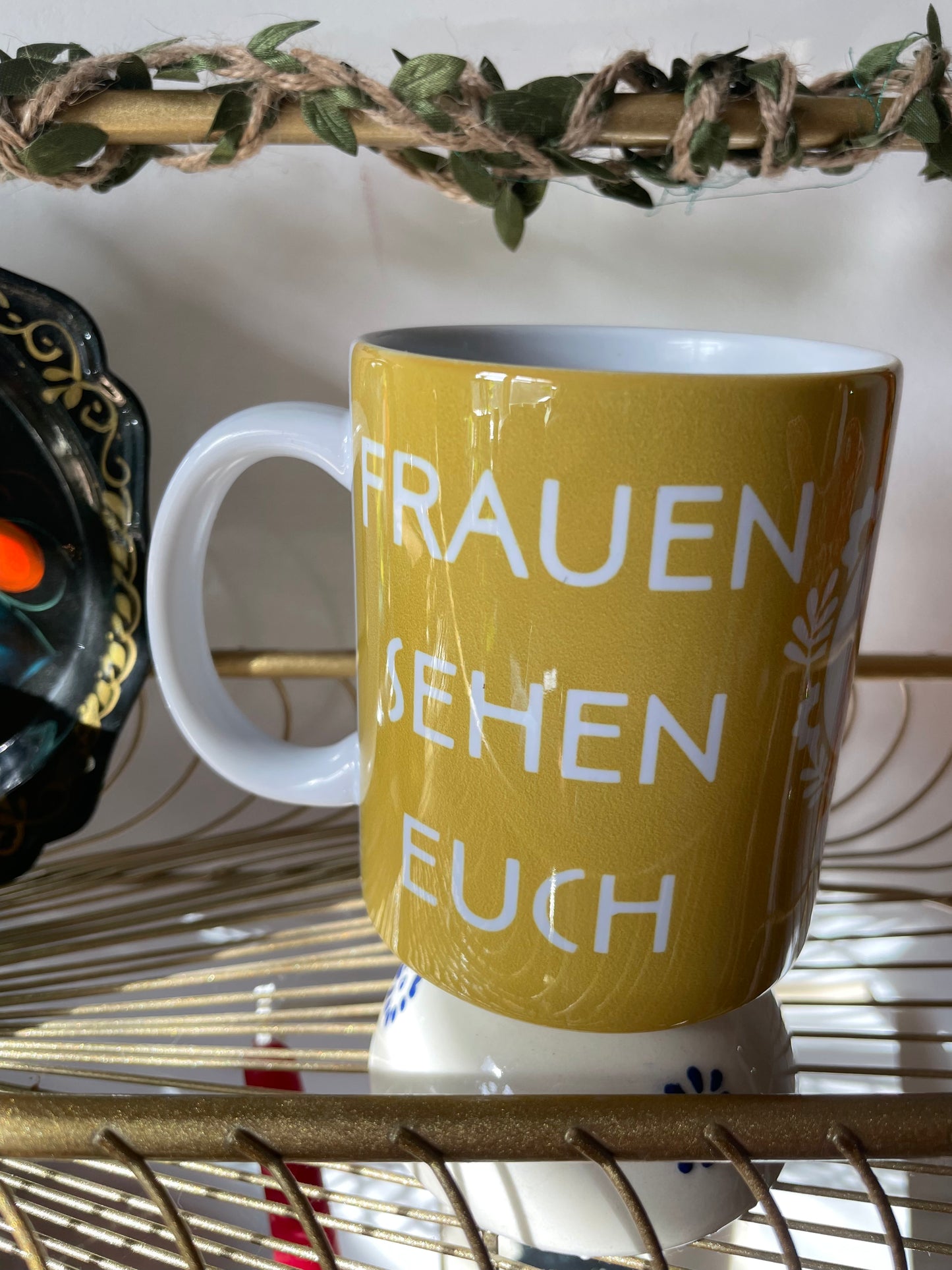 Mustard yellow feminist mug