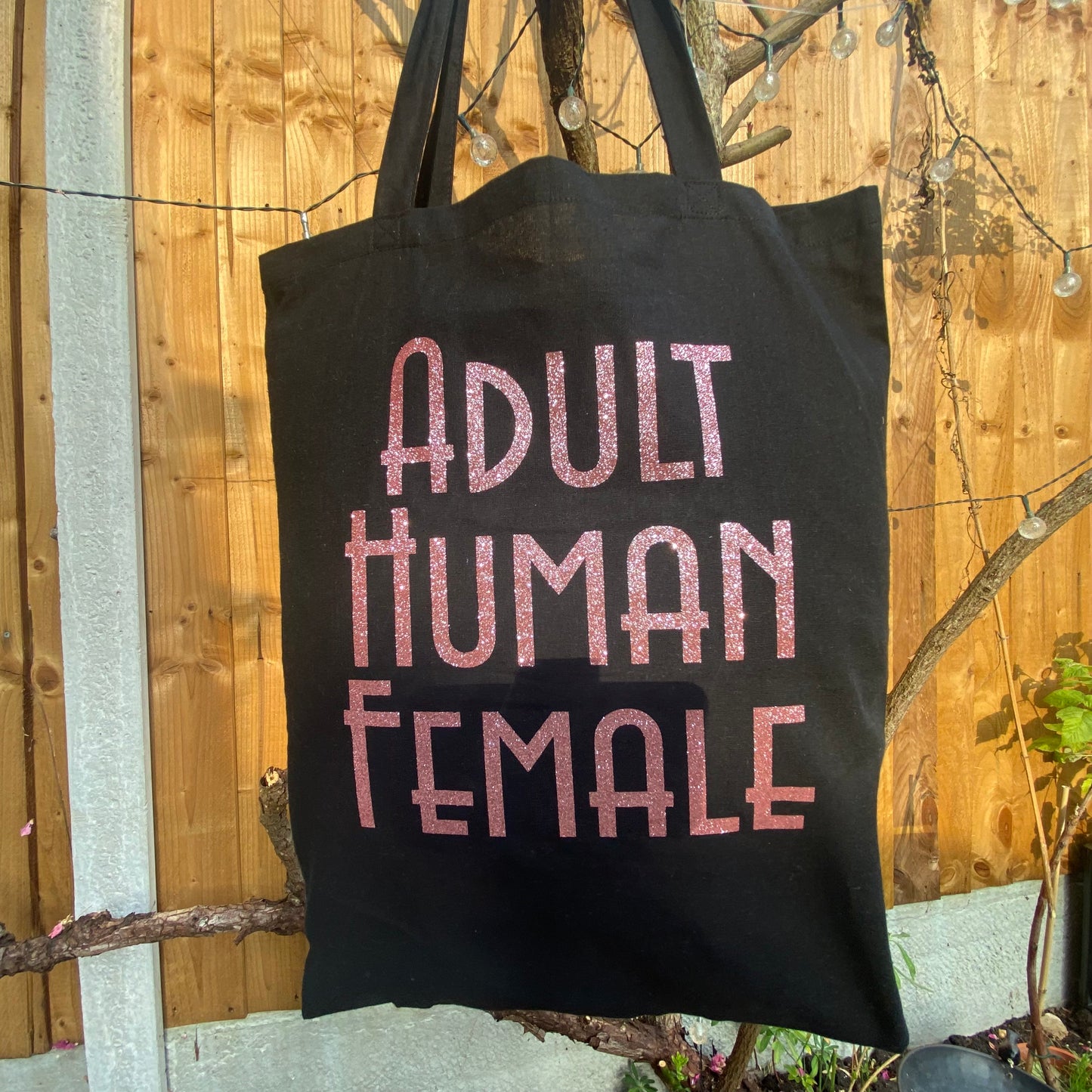 "Adult Human Female" Tote Bag (Black)