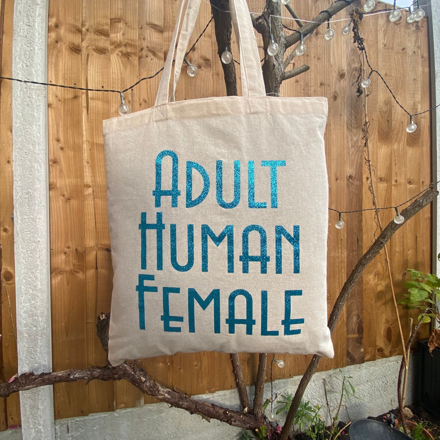 "Adult Human Female" Tote Bag (Natural)