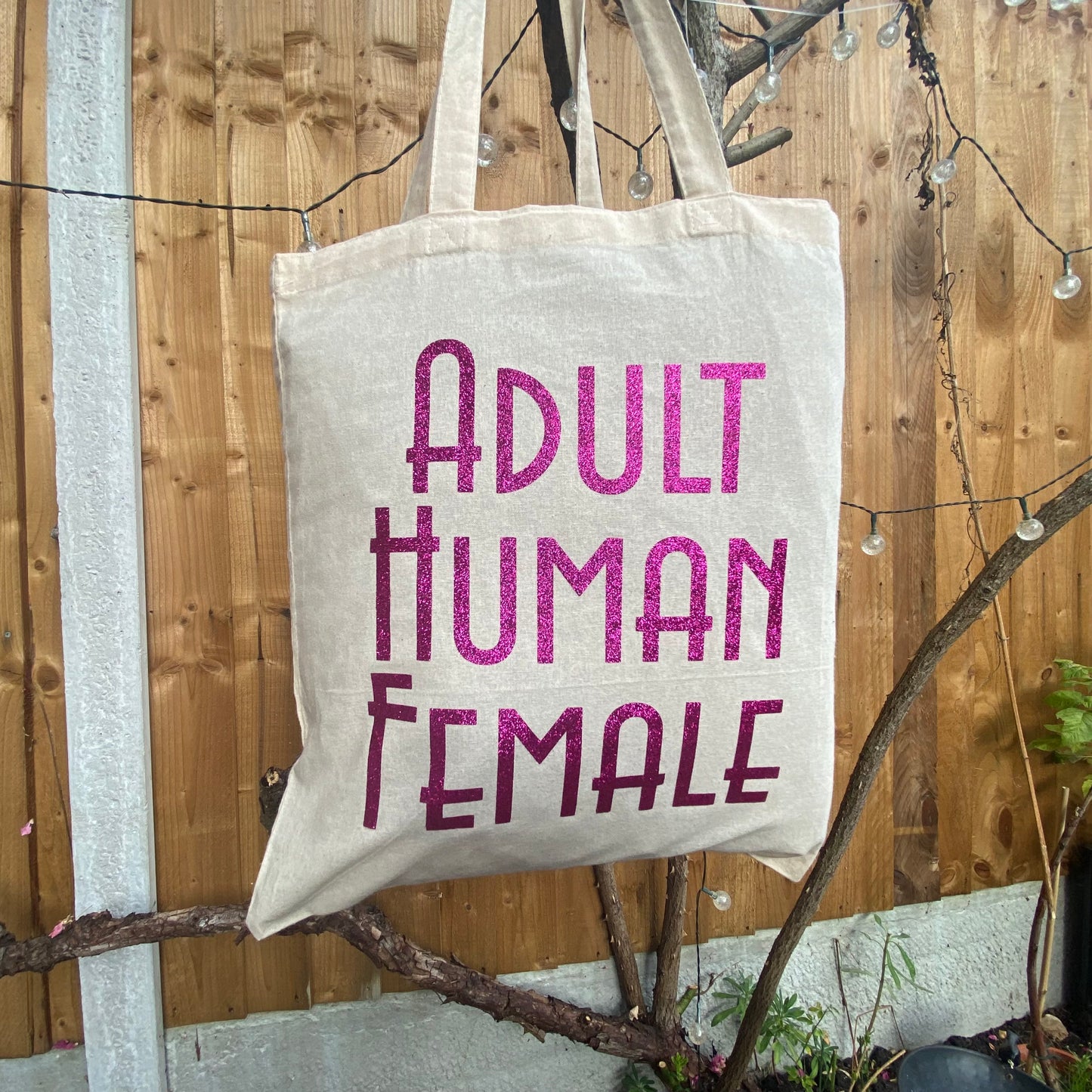 "Adult Human Female" Tote Bag (Natural)